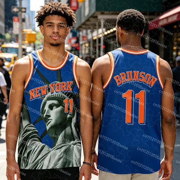 Maillot de basket sans manches pour homme et enfant, col rond, New York Knicks NO.11, maillot de jou