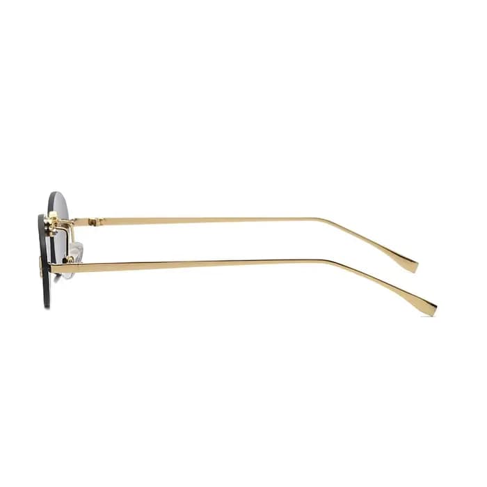 Mode lunettes de soleil sans monture femmes UV400 ovale élégant diamant F lunettes de soleil lunette