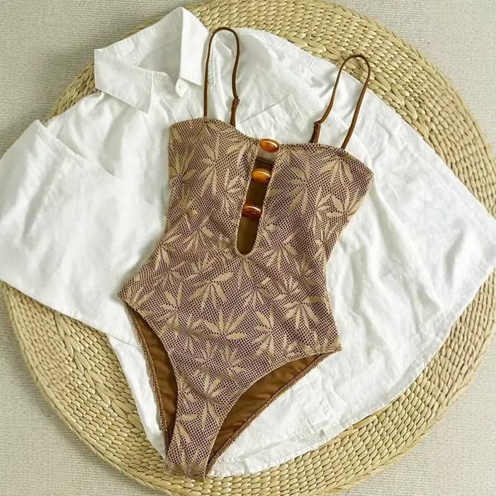 Maillot de bain une pièce bohème été 2026 pour femme, monokini dos nu à bretelles, idéal pour les va