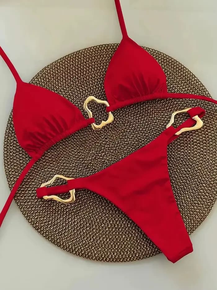 Micro bikini sexy à bretelles 2026 pour femme, maillot de bain uni, ensemble de bikinis string, tenu