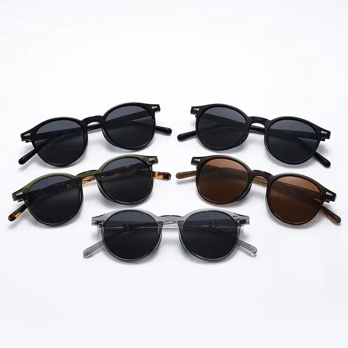 Lunettes de soleil rondes vintage pour femmes et hommes, lunettes de soleil circulaires, lunettes ov