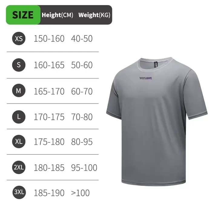 WOSAWE – maillot d'été respirant à manches courtes, maillot de cyclisme, séchage rapide, course à pi