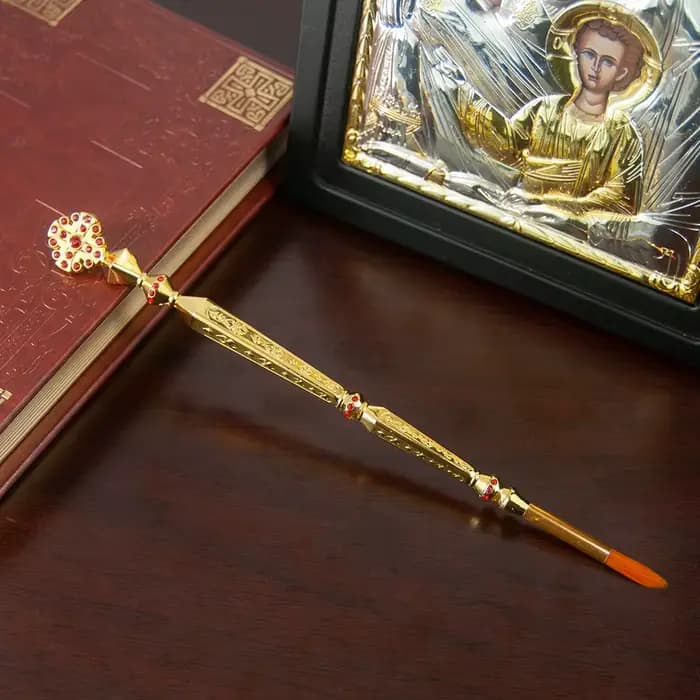HTISOK Orhodoxe Or Argent Huile Sainte Stylo D'eau Sainte Église Religieuse Baptême Sainte