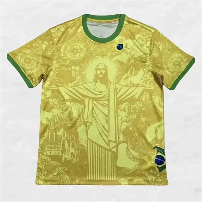T-shirt de Football pour adultes/enfants, édition spéciale brésilienne, jésus noir gris, T-shirt d'e