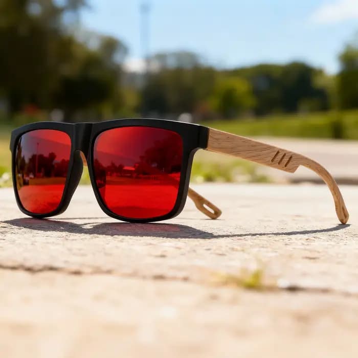 Nouvelles lunettes de soleil carrées à la mode, charnière à ressort en grain de bois, UV400 unisexe 