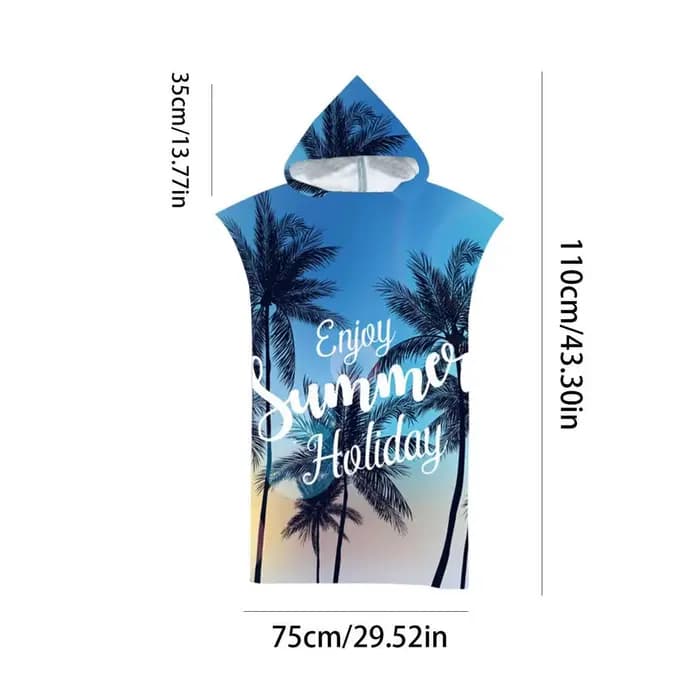Poncho de Surf en tissu microfibre pour hommes et femmes, Robe à séchage rapide avec capuche, unisex