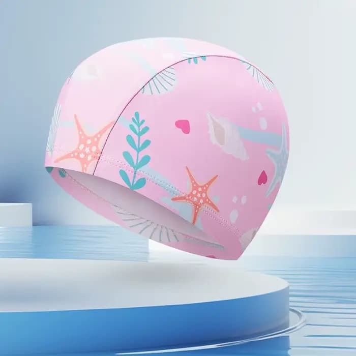 Bonnet de bain pour enfants - Chapeau en tissu élastique imprimé de dessins animés mignons pour garç