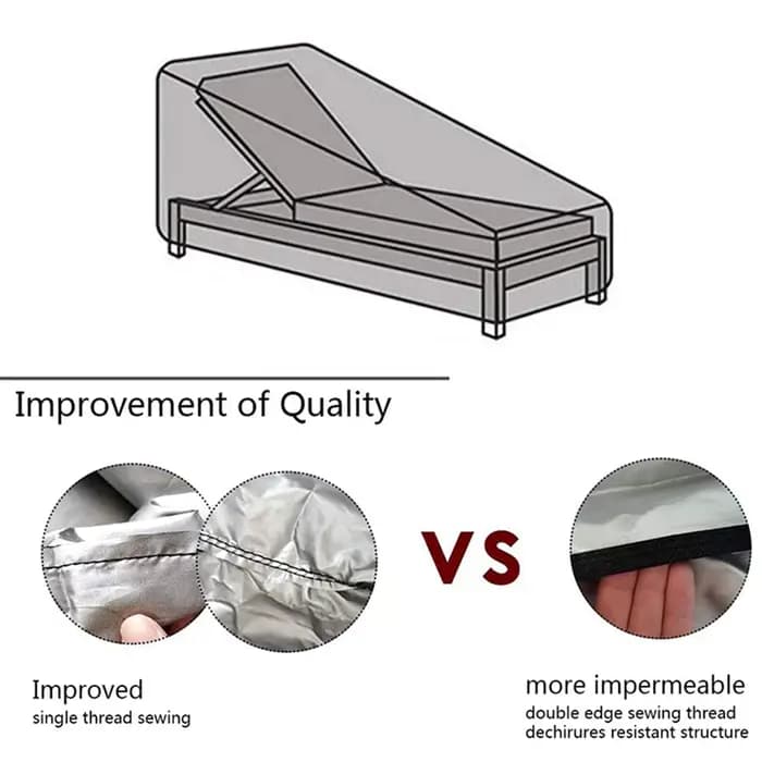 FLYY-2 Pack housse de chaise longue extérieure, housse de chaise de jardin en osier imperméable, cou
