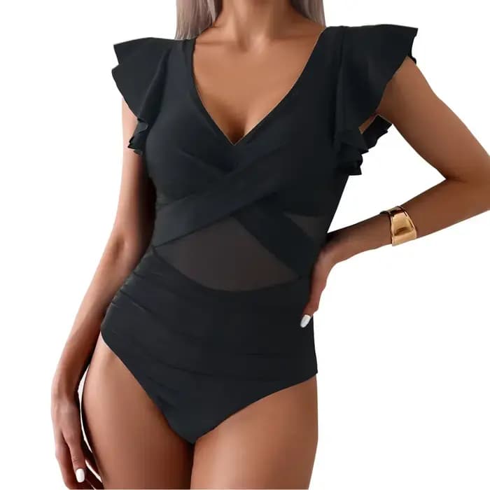 Maillot de bain pour femme, tendance, contrôle du ventre, col en V, Sexy, froncé, coupe cintrée, man