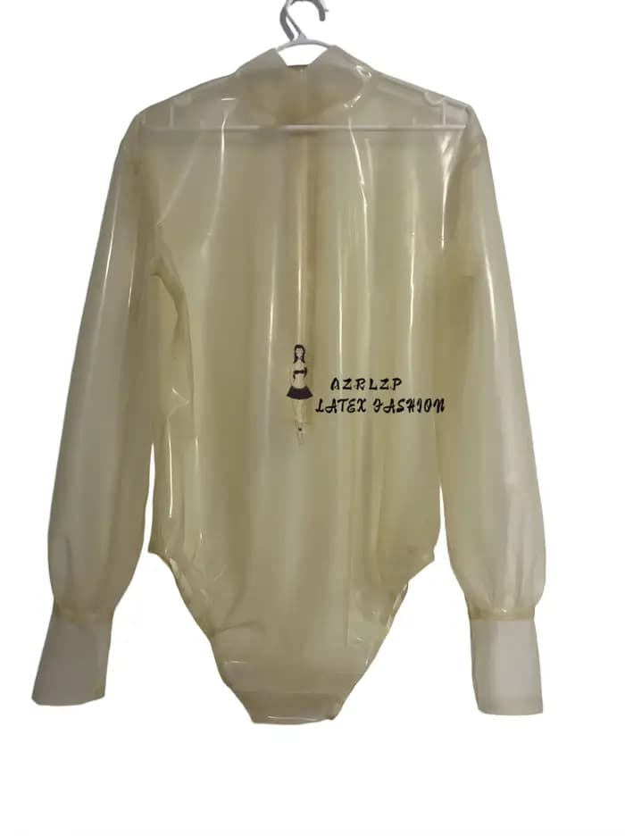 Maillot de bain en caoutchouc avec haut transparent en latex