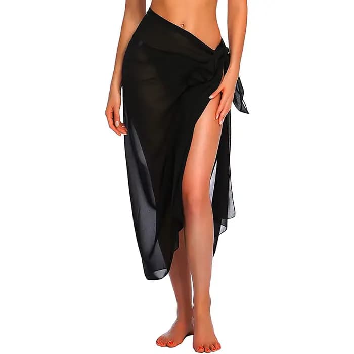 Sarong Long et court pour femmes, couverture de maillot de bain, été, plage, Bikini, jupe courte tra