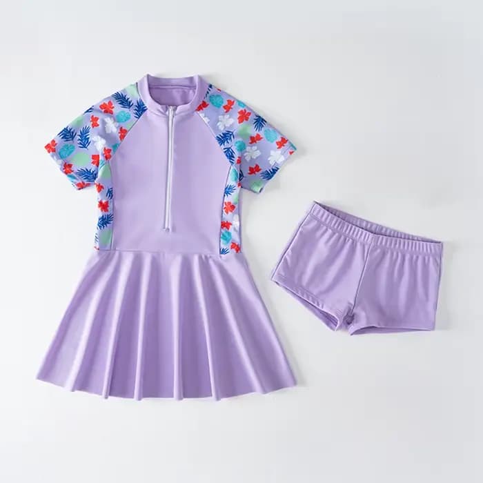 Enfants fille maillot de bain une pièce robe de plage maillot de bain à séchage rapide adolescente m