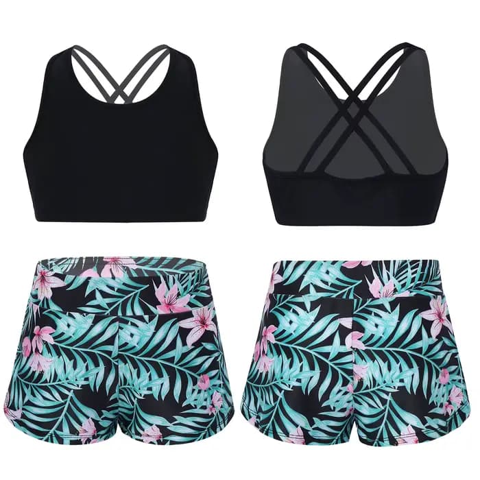 Maillot de bain imprimé floral pour enfants, maillots de bain pour filles, maillots de bain pour enf