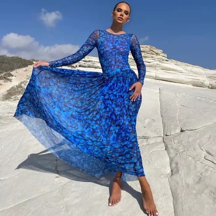 Maillot de bain imprimé Floral à manches longues