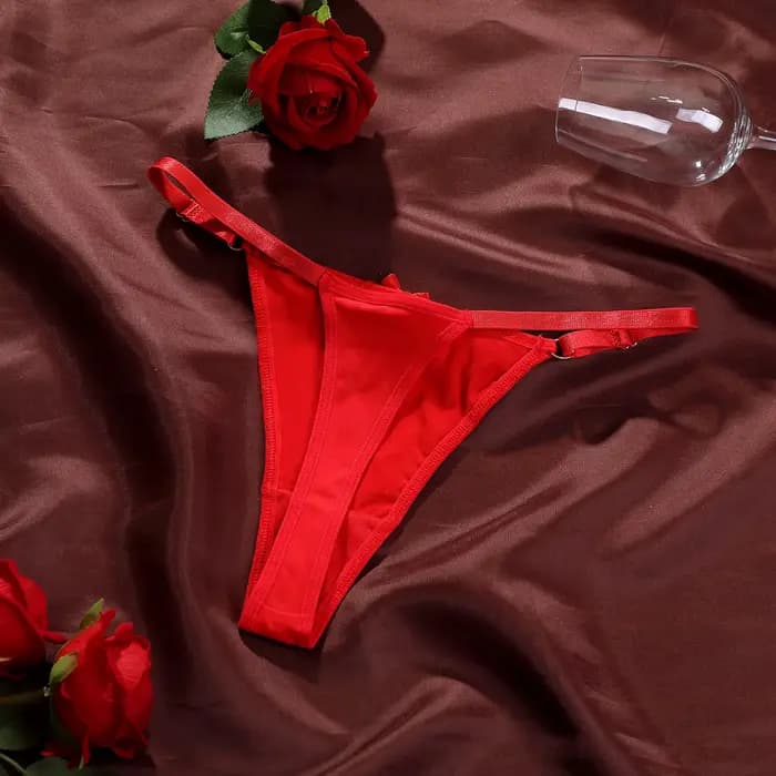 String pour femme réglable, sexy, double, fin, taille basse, scintillant, respirant, en dentelle, sous-vêtements féminins