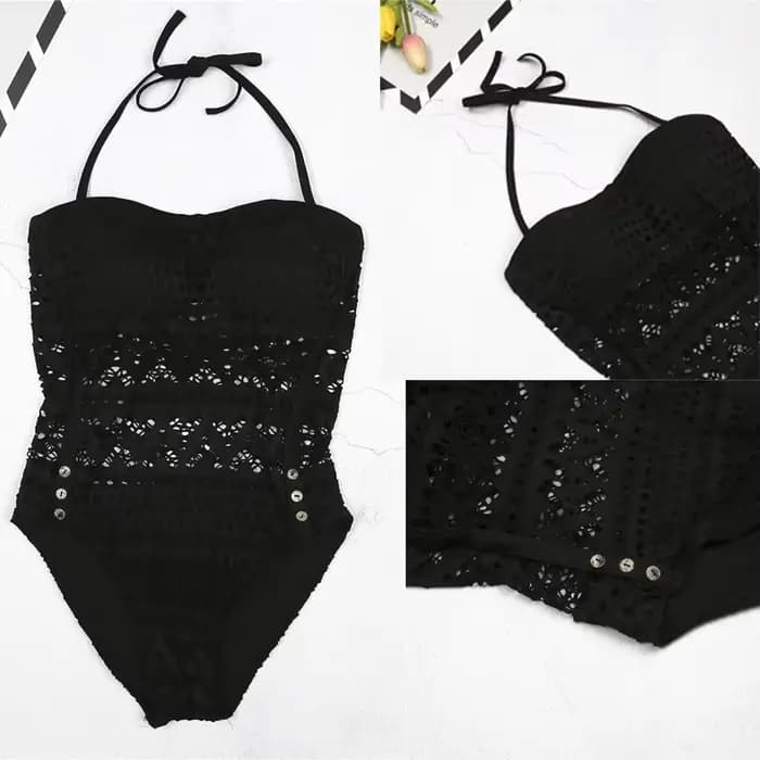 Maillot de bain une pièce noir, grande taille 3XL, sexy, amissié, batterie solide, monokini, pour femmes, vêtements d'été, pour la plage, 2023