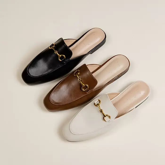 Mules d'été pour femmes avec boucle mors de cheval, style Ins 2026, polyvalentes et tendance pour l'extérieur