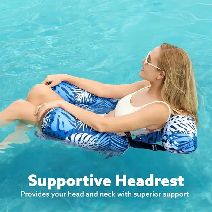 Fauteuil Flottant Gonflable pour Jardin et Piscine – Accessoire de Natation Extérieur pour Adultes, Idéal pour Piscines Hors Sol
