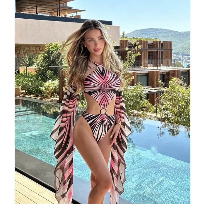 Maillot de bain une pièce à manches longues pour femmes
