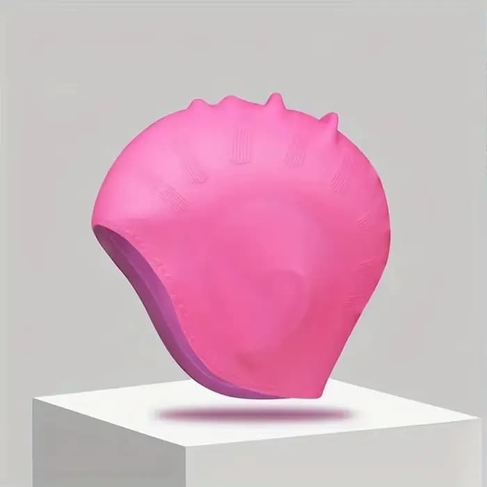 DIZETION Bonnet de bain en silicone durable avec poches d'oreille pour adultes et adolescents - Protege les cheveux longs et fournit une haute élasticité
