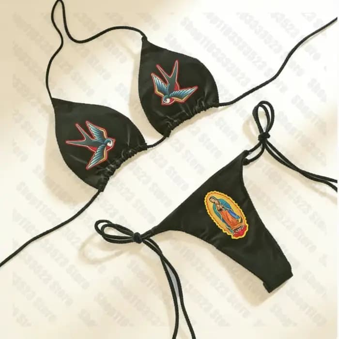 Ensemble de bikini esthétique à motifs graphiques pour femme