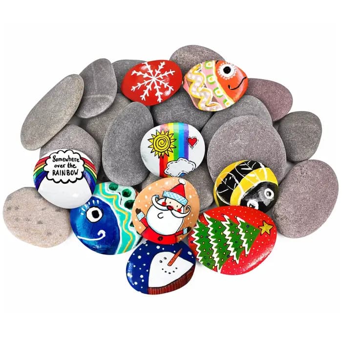 Pierres de rivière à peindre 500/1000g, grandes pierres plates et lisses de 2-3 pouces pour la peinture, pierres artisanales à peindre pour les loisirs créatifs des enfants, en vrac
