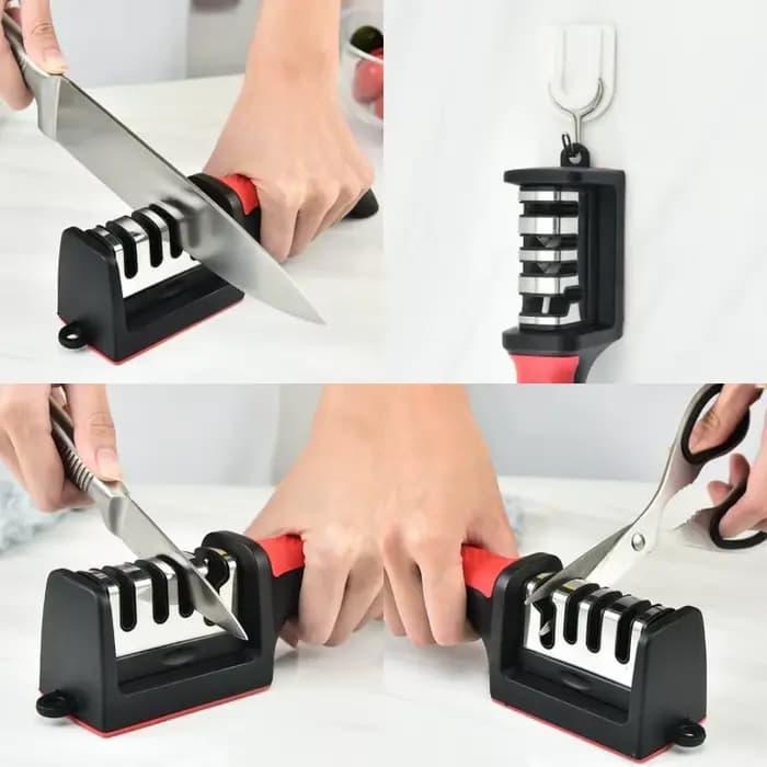 Affûteur de couteaux de cuisine multifonctionnel à 3/4 segments, pierre à aiguiser rapide, couteau de coupe en trois étapes, fournitures de cuisine