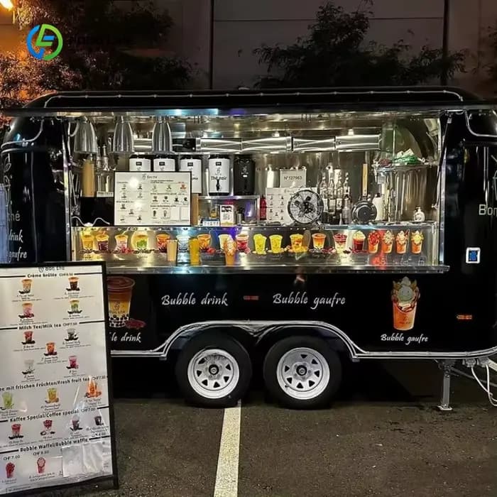 Remorques alimentaires personnalisées pour kebab et barbecue, cuisine mobile entièrement équipée, camion de restauration pour frites, burgers, pizzas avec friteuse