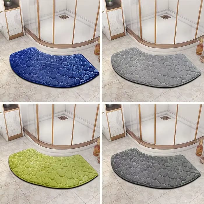 Tapis de bain en velours antidérapant 3D, pavé en relief, paillasson absorbant, pour porte, lavage en Machine, séchage rapide