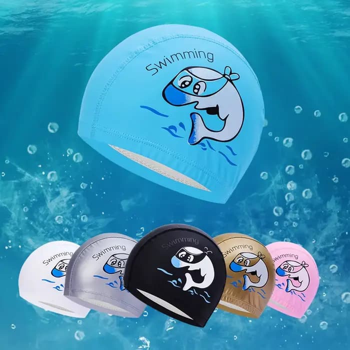 Bonnet de bain en tissu élastique pour enfants
