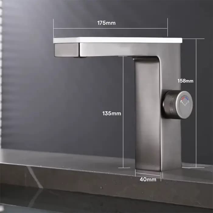 Robinet de lavabo noir, blanc, gris, de luxe, avec affichage numérique, mitigeur eau chaude et froide, à poser sur le comptoir, pour lavabo sur pied mitigeur salle de bain robinets salle de bain intel
