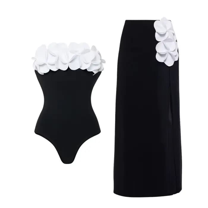 Nouveau Maillot de Bain Une Pièce Rétro 2026 avec Jupe et Bretelles Imprimé Floral pour Femme