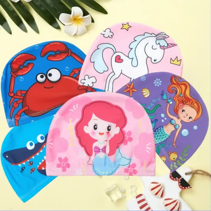 Bonnet de bain de dessin animé pour garçons et filles