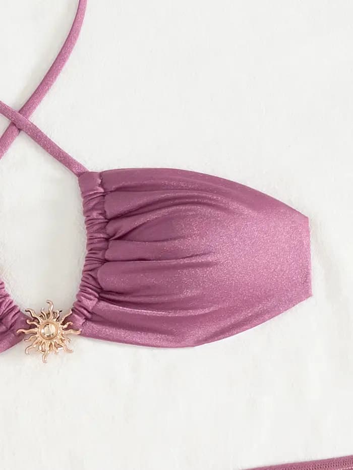 Maillot de bain bikini avec jupe pour femme