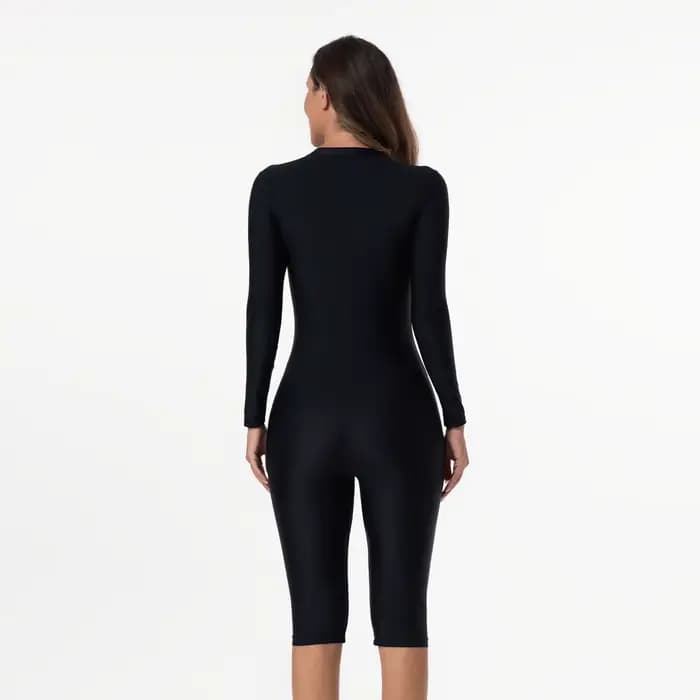 Maillot de bain une pièce avec manches pour femme, vêtements de plage pour femme, style sport, costume de natation, surf trempé