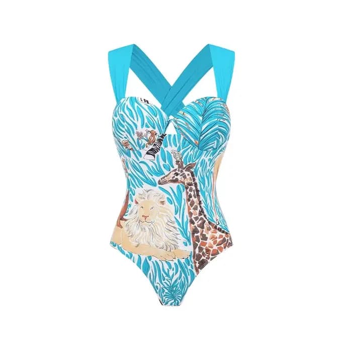 Maillot de bain une pièce rétro avec couverture