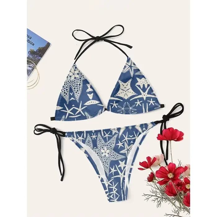 Femmes Sexy Océan ​ Coquillage imprimé Bikini Cupshe bretelles taille haute maillots de bain séchage rapide plage