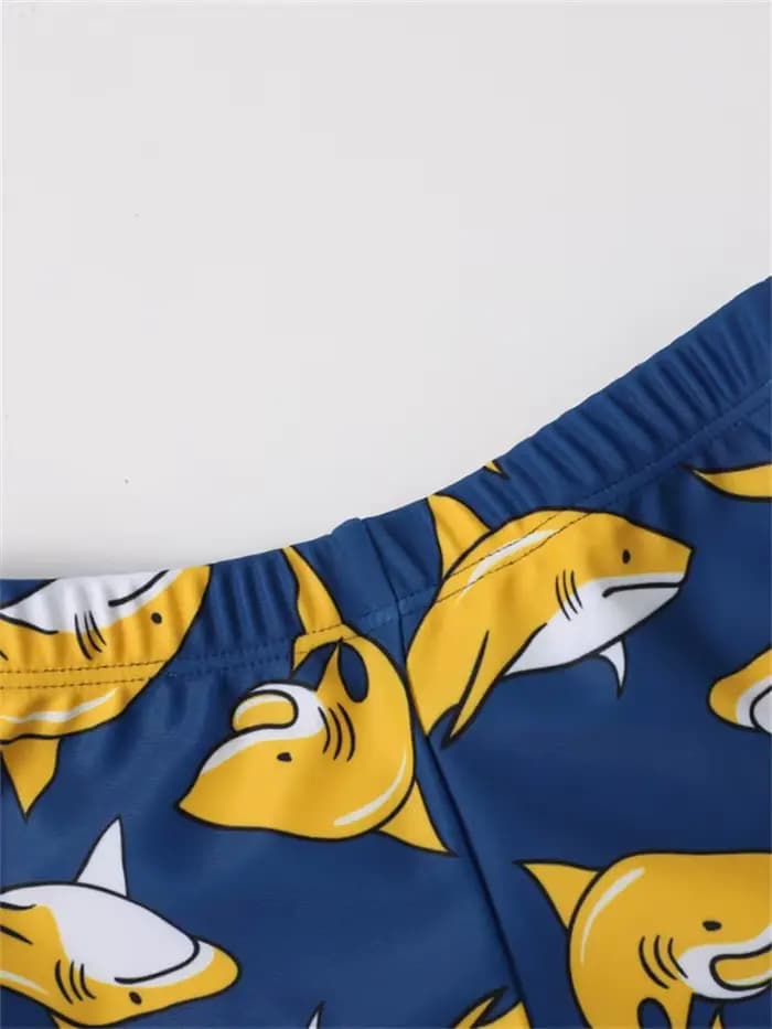 Maillot de bain enfant garçon 2026 Nouveau motif requin Manches courtes