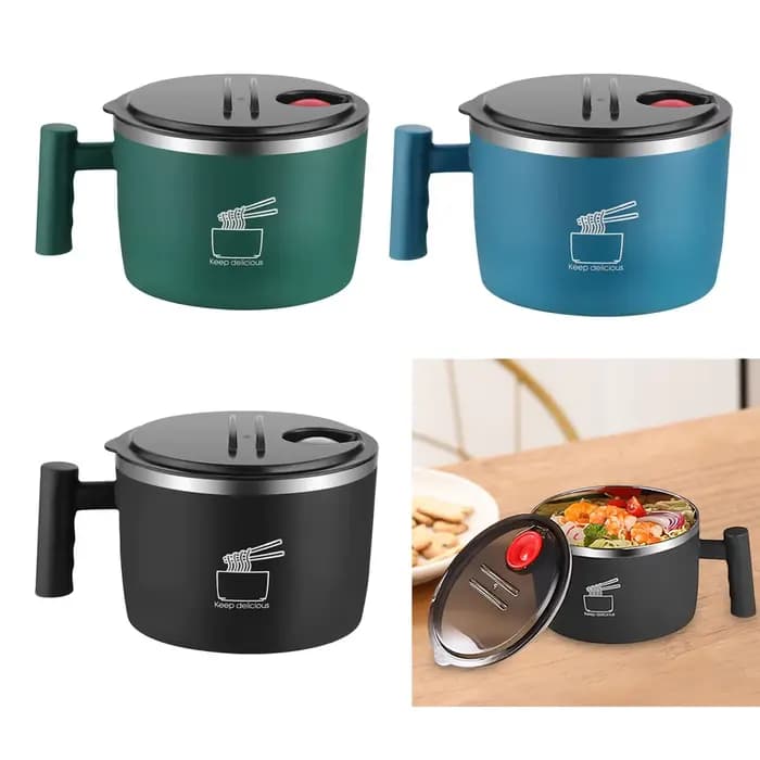 Filles à soupe britannique portable Ramen, bols à soupe thaïlandais, Udon à salade, récipient à déjeuner pour la maison, le voyage, le camping, la randonnée, 850ml, 29oz