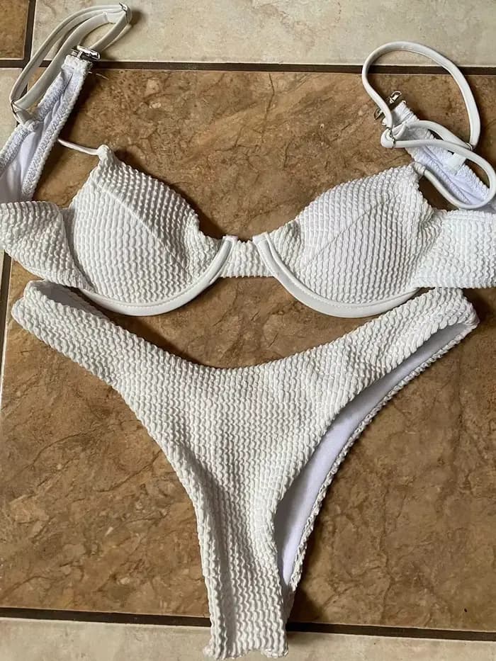 Serré à armatures v-bar Bikini maillot de bain maillot de bain pour femme femmes deux pièces Bikini ensemble coupe haute baigneur maillot de bain bain dame