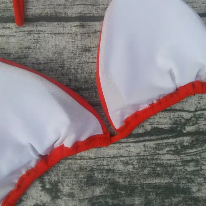 Bikini 2023 Sexy couleur unie maillots de bain femmes Triangle rayure