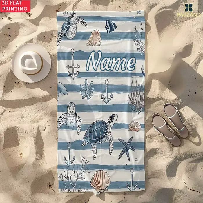 1 pièce Serviette de plage personnalisée tortue marine