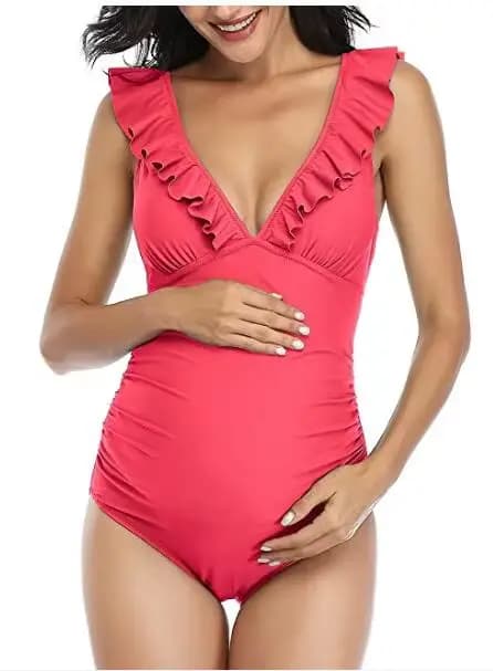 Maillot de bain une pièce à volants avec lacets