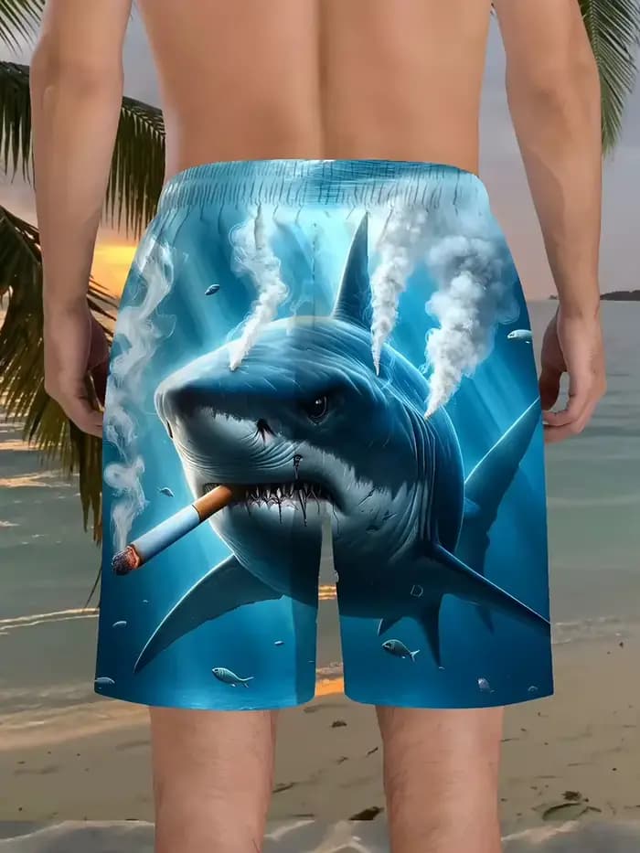 Short de plage pour hommes, imprimé requin 3D, short de bain pour hommes, vêtements de rue d'été, séchage rapide, Harajuku Y2k, livraison directe