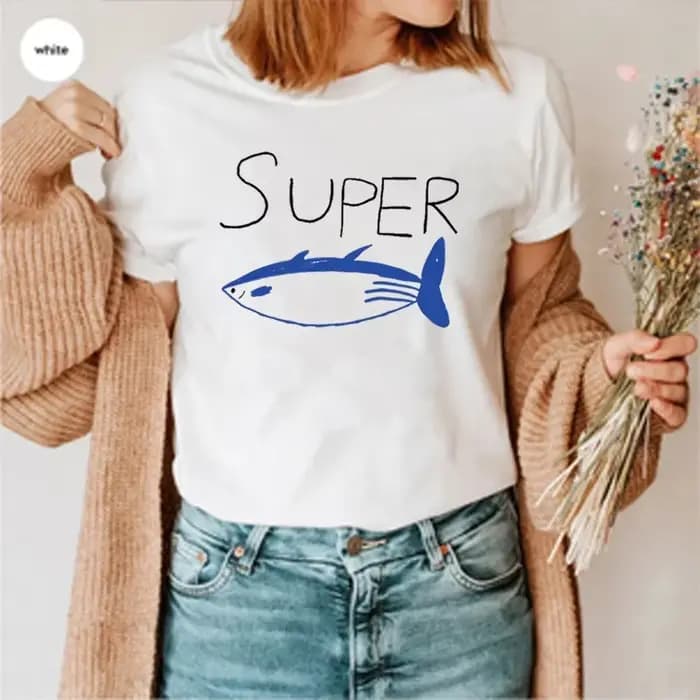T-Shirt poisson thon Super Tuna Jin chemise Jin Kpop T-Shirt poisson graphique T-Shirt manches courtes hauts Fans cadeau vêtements esthétiques