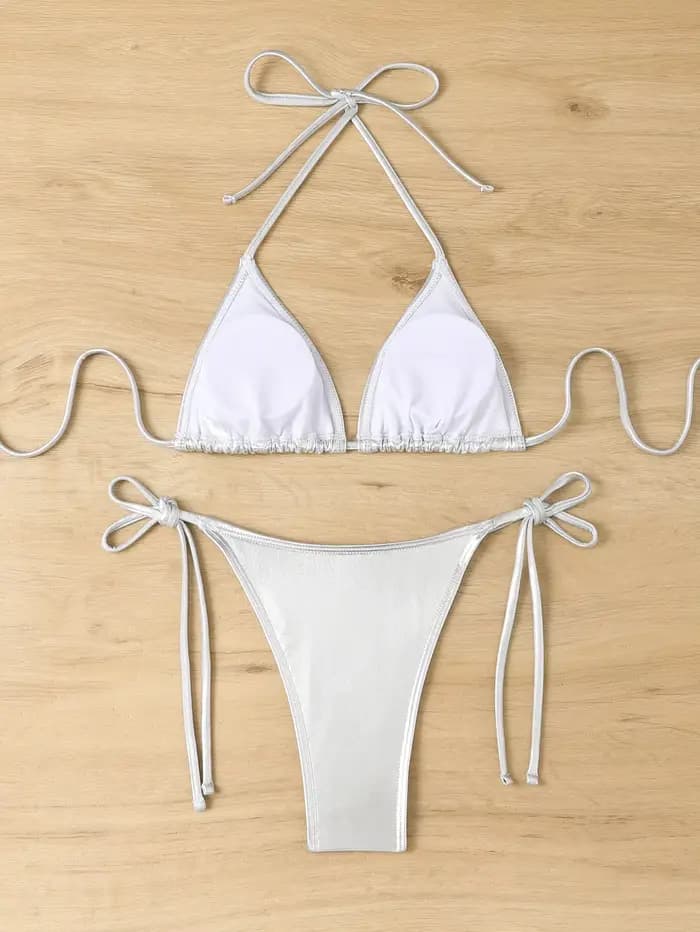 Micro bikini grande taille pour femmes, maillot de bain brillant pour l'été, vêtements de plage, maillot de bain pour femmes