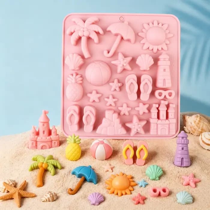 Moules en silicone sur le thème de la fête de plage