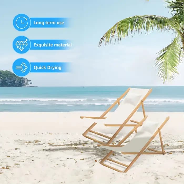Tissu de remplacement pour chaise de plage pliable, toile de remplacement avec oreiller, tissu Durable et résistant à l'usure pour chaises longues