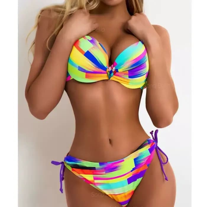 Maillot de bain sexy arc-en-ciel pour femmes