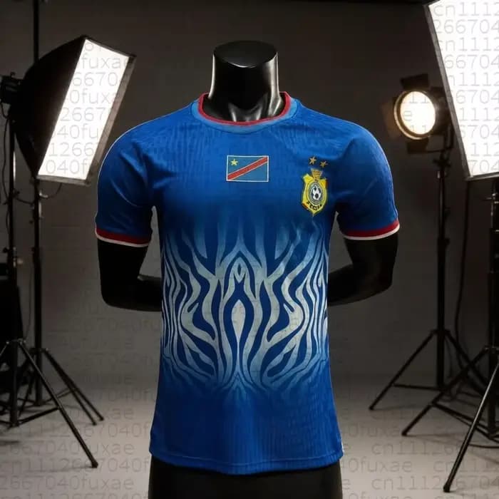Maillot de l'équipe nationale du Congo (extérieur), respirant, séchage rapide, version thaïlandaise, maillot de football sportif, pour entraînement sur le terrain, assorti pour toute la famille
